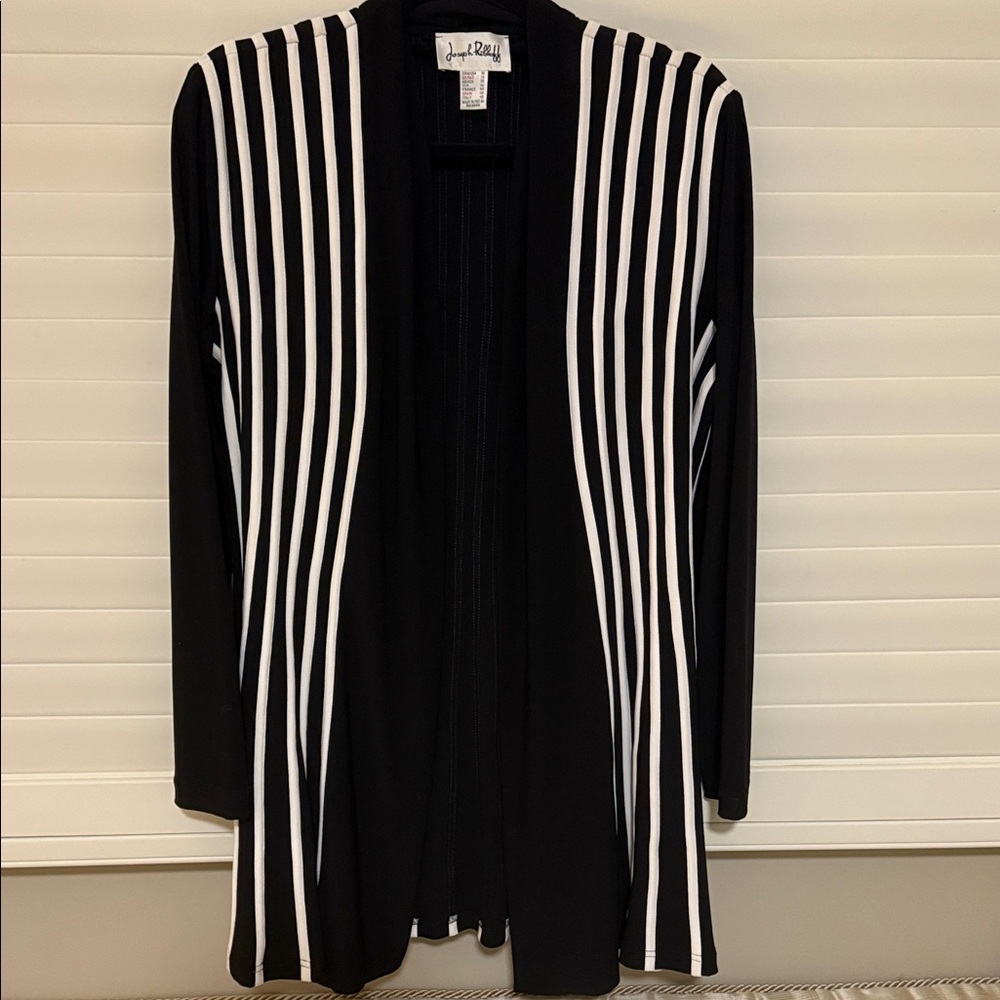 Joseph Ribkoff Black and White Striped Cardigan